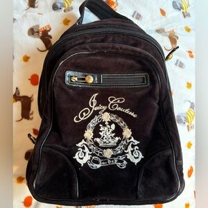 Vintage Black Juicy Couture Backpack Velvet
Velour Crown Juicy Retro 15" x 15"